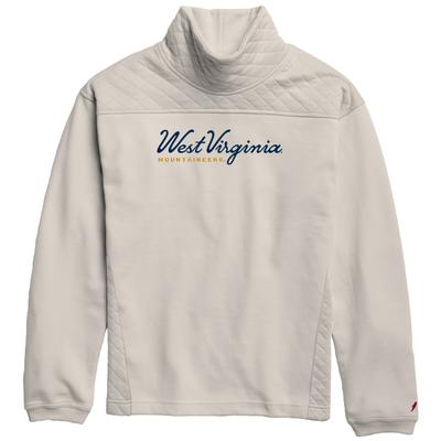 West Virginia League Highland Funnel Neck Embroidered Script Pullover