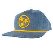  Gold Tristar Navy Corduroy With Gold Rope Hat