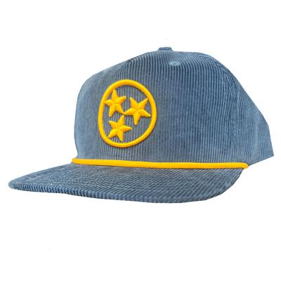 Gold Tristar Navy Corduroy with Gold Rope Hat