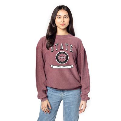 Mississippi State Classic Seal Arc Corded Crew MAROON