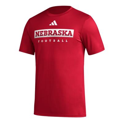 Nebraska Adidas Practice Football Pregame Tee