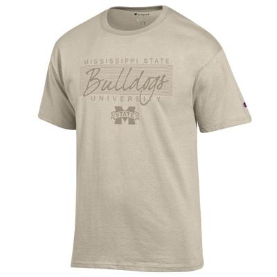 Mississippi State Champion Women's Tonal Straight Stack Over Logo Tee