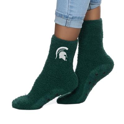 Michigan State Fuzzy Crew Slipper Socks