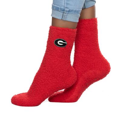 Georgia Fuzzy Crew Slipper Socks