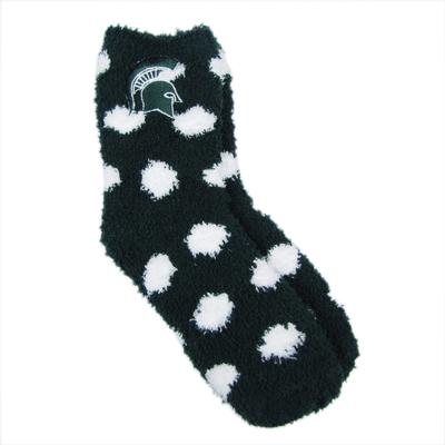 Michigan State YOUTH Polka Dot Fuzzy Socks