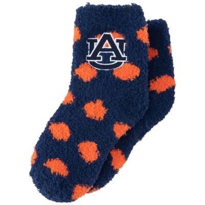 Auburn YOUTH Polka Dot Fuzzy Socks