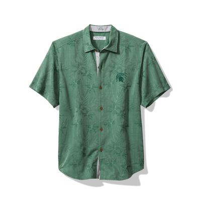 Michigan State Tommy Bahama Sport Coconut Point Palm Vista Camp Shirt