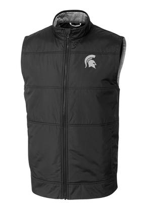 Michigan State Cutter & Buck Men's Stealth Quilted Vest