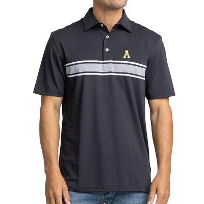 App State Southern Tide Brenton Chest Stripe Performance Polo