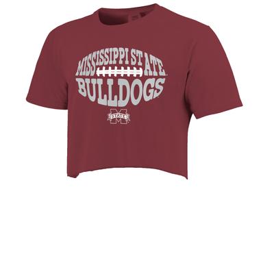 Mississippi State Football Type Cropped Comfort Colors Tee