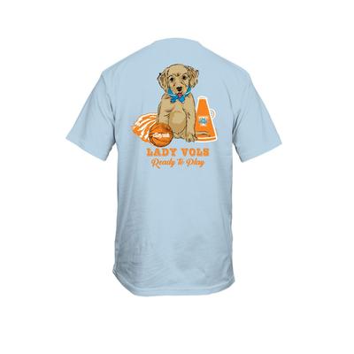 Tennessee Lady Vols Cute Puppy Basketball Comfort Colors Tee CHAMBRAY