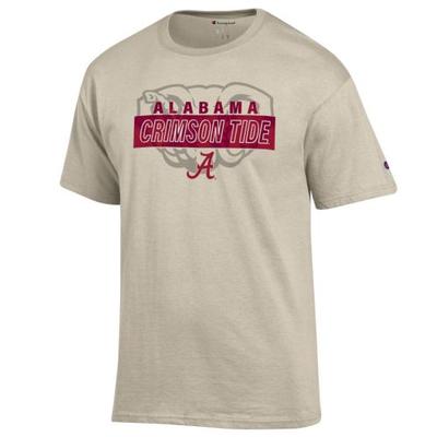 Alabama Champion Wordmark Over Tonal Logo Tee