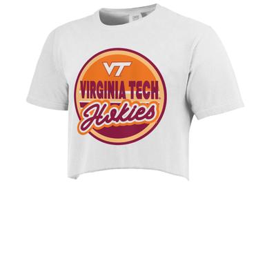 Virginia Tech Retro Circle Cropped Comfort Colors Tee