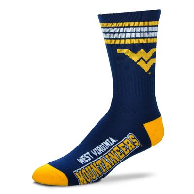 West Virginia 4-Stripe Deuce Sock