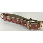  Florida State Zep- Pro Leather Embroidered Dog Collar
