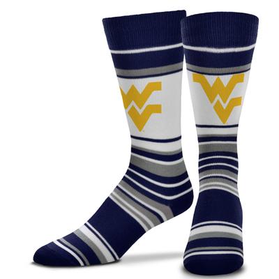 West Virginia Stripe Crew Sock