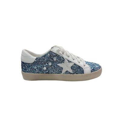 Light Blue Glitter Star Sneakers