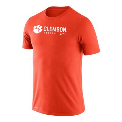 Clemson Nike Dri-Fit Legend Logo Wordmark Football Tee