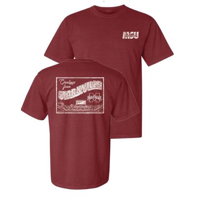 Mississippi State Greetings From Postcard Comfort Colors Tee
