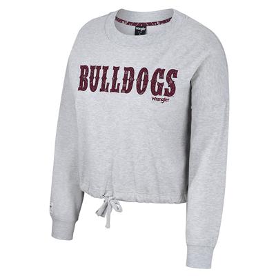 Mississippi State Colosseum Wrangler Cropped Cinched Fleece Pullover