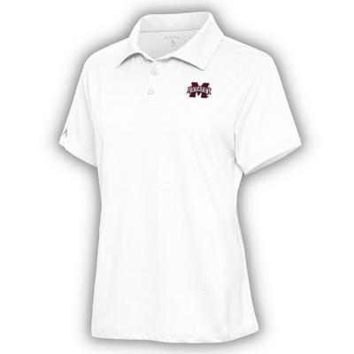 Mississippi State Antigua Women's Motivated Brushed Jersey Polo WHITE