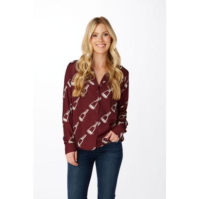 Mississippi State Stewart Simmons Button Up Long Sleeve Blouse