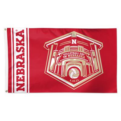 Nebraska Wincraft 3 x 5 Volleyball Day House Flag