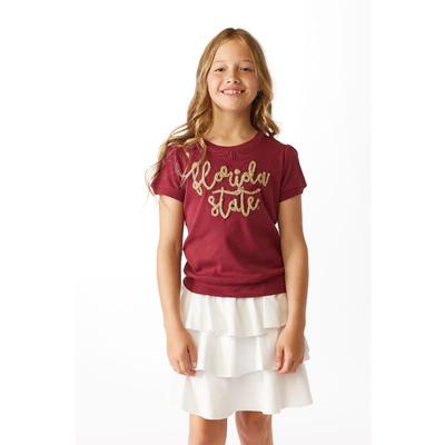Florida State Stewart Simmons Girls Glitter Script Shirt