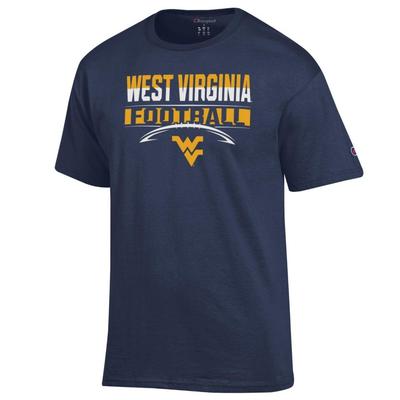West Virginia Champion Split Color Over Football Tee