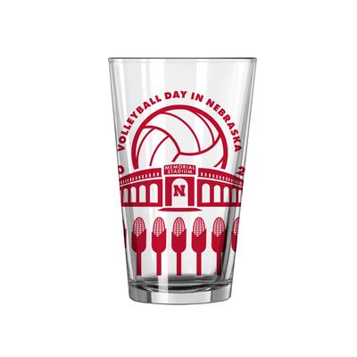 Nebraska 16oz Volleyball Day 2023 Pint Glass
