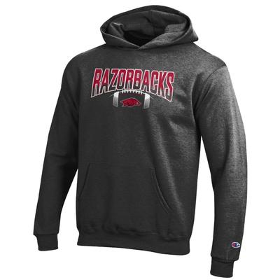 Arkansas Champion YOUTH Split Color Over Laces Hoodie GRANITE_HEATHER