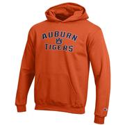  Auburn Champion Youth Stacked Logo Hoodie