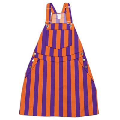 Orange and Purple Stripes Overall Bib Dress