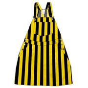  Black And Gold Stripes Overall Bib Dress