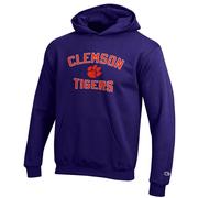 Clemson Champion Youth Stacked Logo Hoodie