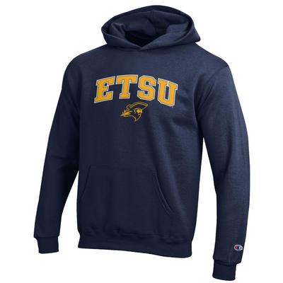 ETSU Champion YOUTH Wordmark Over Logo Hoodie