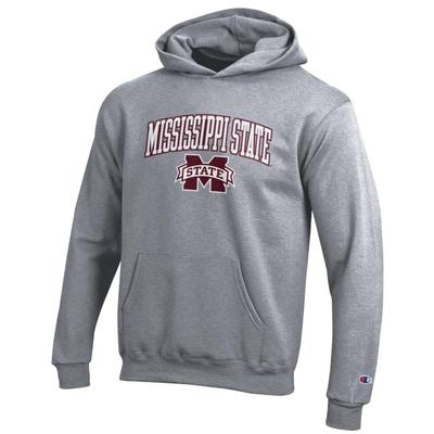 Mississippi State Champion YOUTH Wordmark Over Logo Hoodie