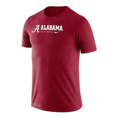 Alabama Nike Dri-Fit Legend Logo Wordmark Football Tee