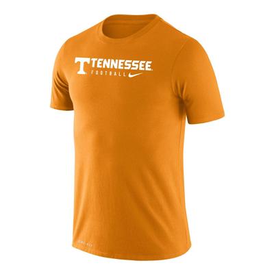 Tennessee Nike Dri-Fit Legend Logo Wordmark Football Tee