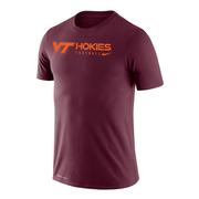  Virginia Tech Nike Dri- Fit Legend Logo Wordmark Football Tee