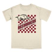  Arkansas B- Unlimited Checkered Comfort Colors Tee