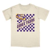  Lsu B- Unlimited Checkered Comfort Colors Tee