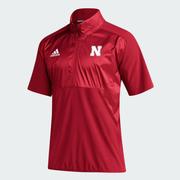  Nebraska Adidas Sideline Short Sleeve 1/4 Zip Pullover