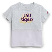 Lsu League Youth Retro Shadow Outline Colorblock Tee