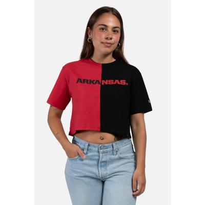 Arkansas Hype And Vice Brandy Color Block Cropped Tee