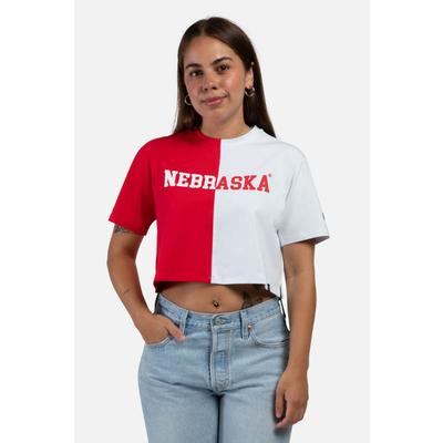 Nebraska Hype And Vice Brandy Color Block Cropped Tee