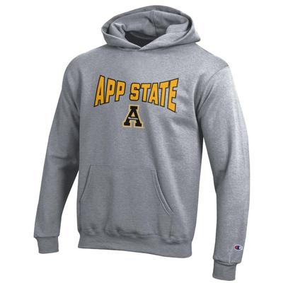 App State Champion YOUTH Wordmark Over Logo Hoodie