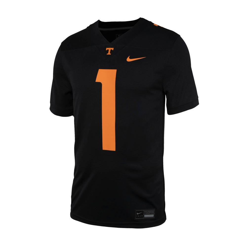 Vols | Tennessee Nike Men's #1 Replica Black Jersey | Alumni Hall