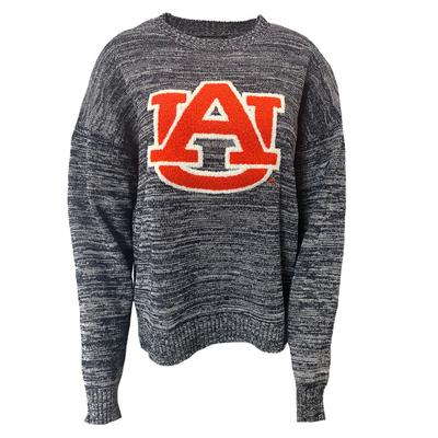 Auburn Darby 2 Heather Chenille Applique Sweater
