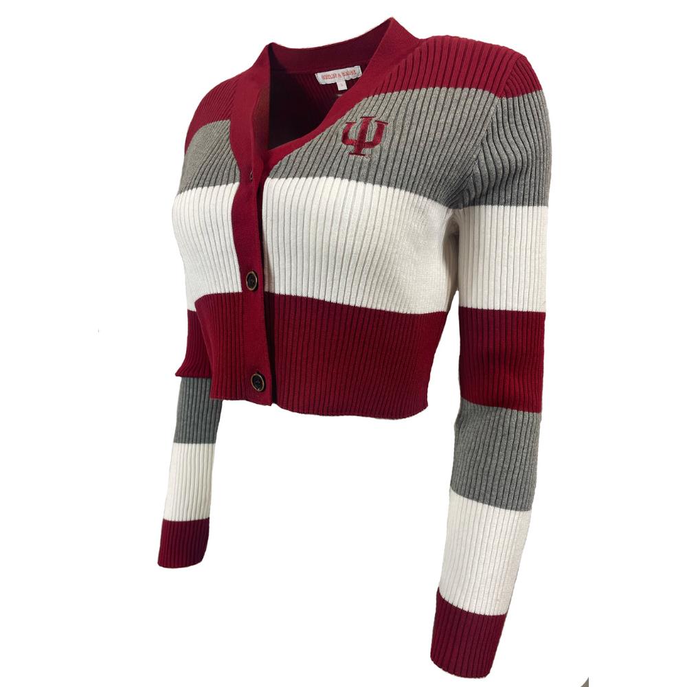 Hoosiers, Indiana Tito Stripe Knit Cropped Cardigan